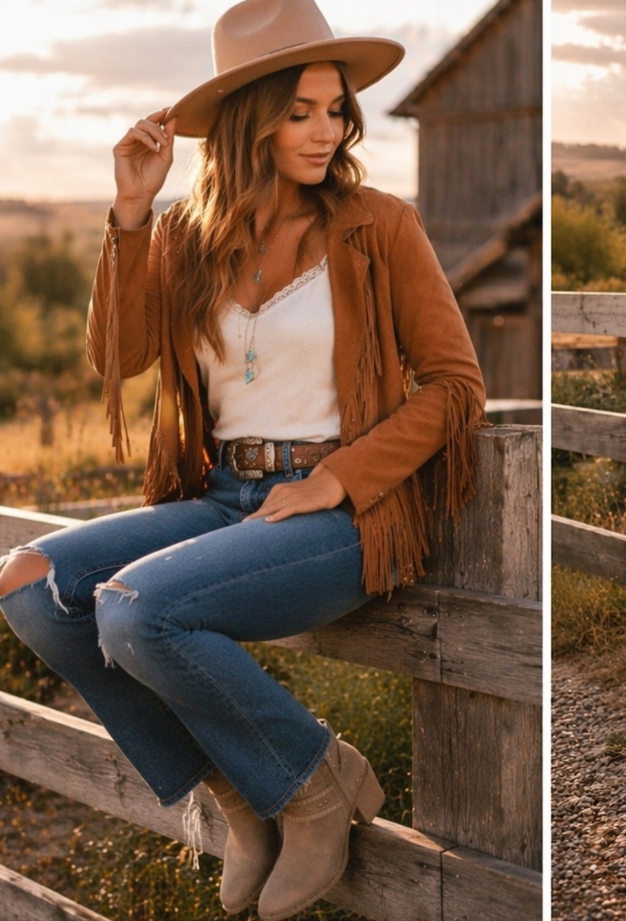 Jellypop Western Style  Ankle Booties With Braided Strap Size Light Brown 8.5